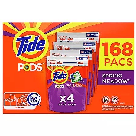 Tide PODS Liquid Laundry Detergent Pacs, Spring Meadow (168 ct.) - Sam's Club