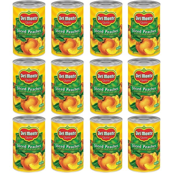 MONTE Yellow Cling Sliced Peaches in Heavy Syrup, Canned Fruit,15.25 Ounce (Pack of 12)