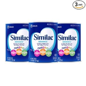 折扣升级：Similac Advance 雅培婴儿1段配方奶粉，3罐x36oz