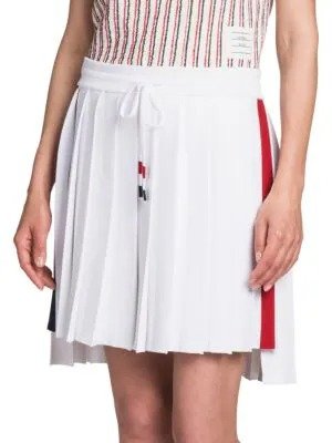 Drawstring Pleated Mini Skirt