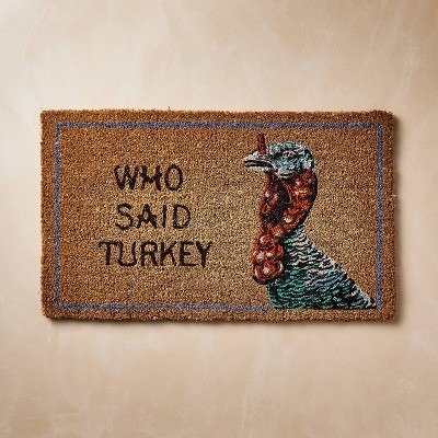 1'6"x2'6" Fall "Who Said Turkey" Doormat Light Orange- John Derian for Target