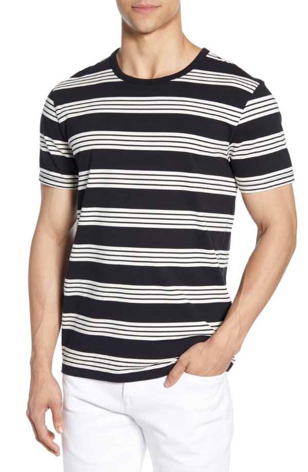 Slim Fit Yarn Dye Stripe T-Shirt