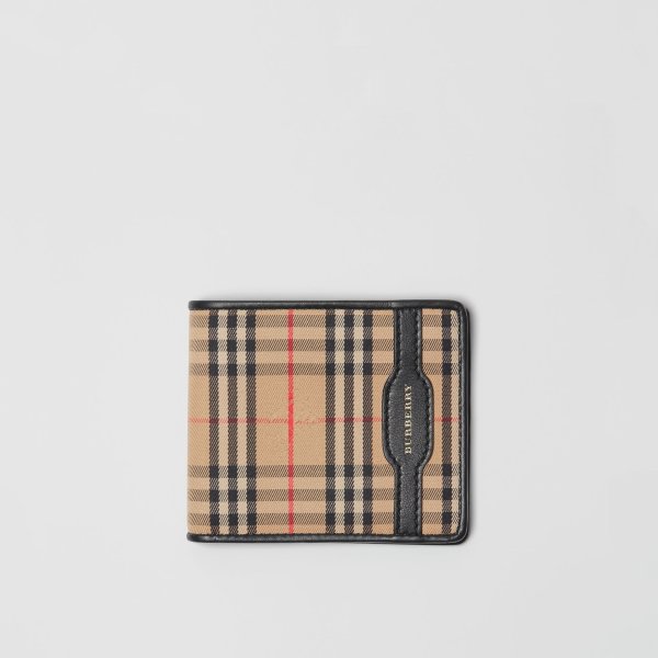 1983 Check and Leather International Bifold Wallet