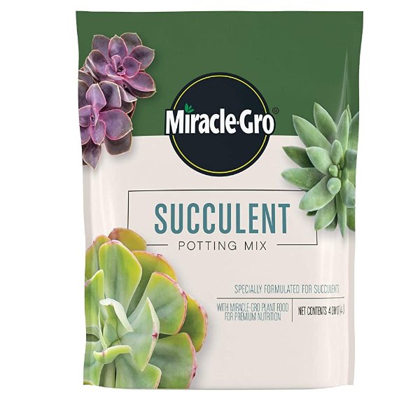 Succulent Potting Mix: Fertilized Soil with Premium Nutrition for Indoor Cactus Plants, Aloe Vera and More, 4 qt.