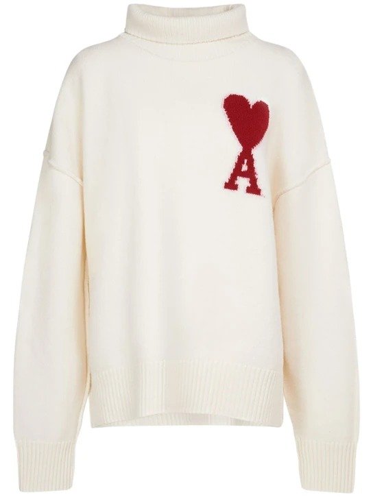 Red Ami De Coeur wool turtleneck sweater
