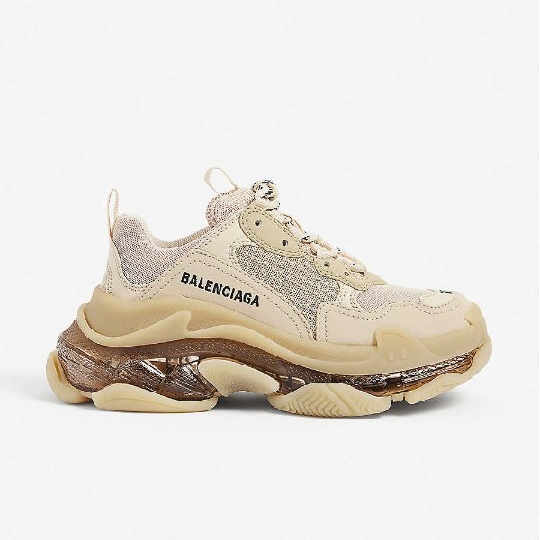 Women's Triple S leather and mesh trainers