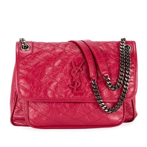 Saint LaurentNiki Medium Monogram YSL Shiny Waxy Quilted Shoulder Bag