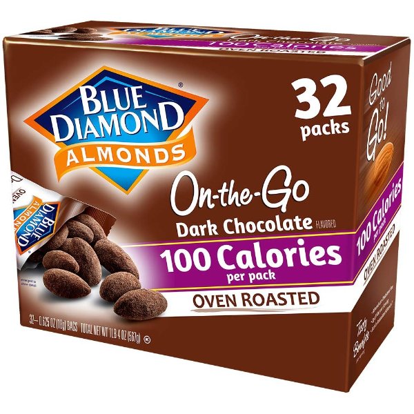 Almonds Dark Chocolate Cocoa Dusted Snack Nuts, 100 Calorie Packs, 32 Count