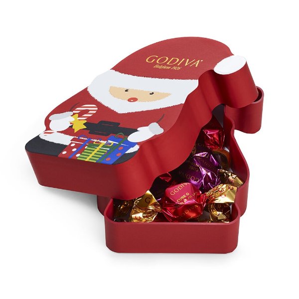 Chocolate Truffle Santa Box, Individually Wrapped, 8 pc.
