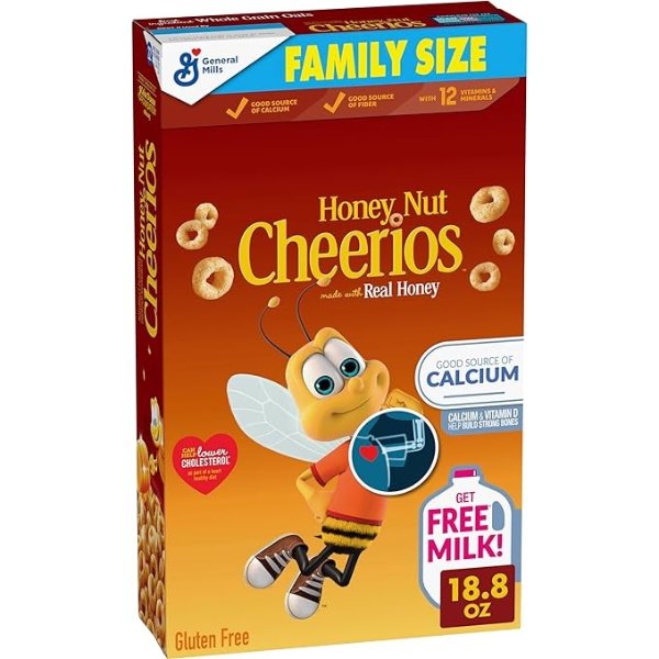Honey Nut Cheerios, Breakfast Cereal with Oats, Gluten Free, 18.8 oz