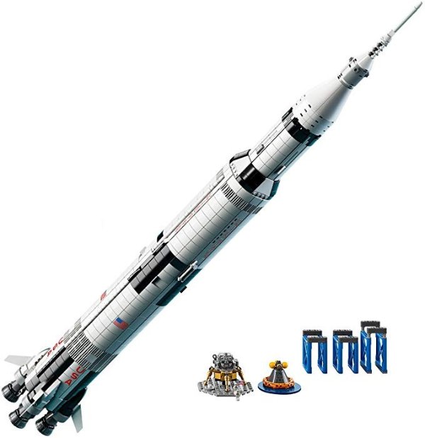 Ideas NASA Apollo Saturn V 21309 Outer Space Model Rocket for Kids and Adults, Science Building Kit (1900 Pieces)