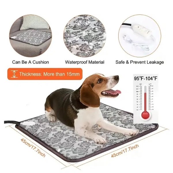 Pet Heating Pad For Dog & Cat, Electric Pet Blanket With Adjustable Heated Level, Heated Dog Bed | Buy More, Save More | Temu
