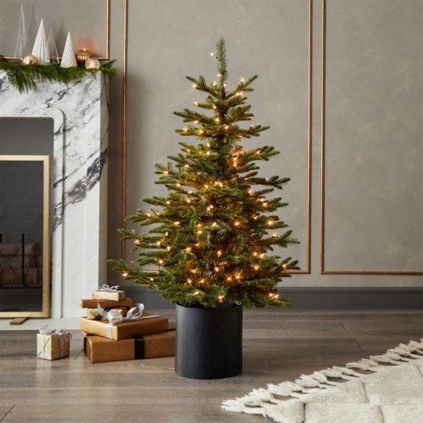 Faux LED Mixed Pine Christmas Tree 4'
