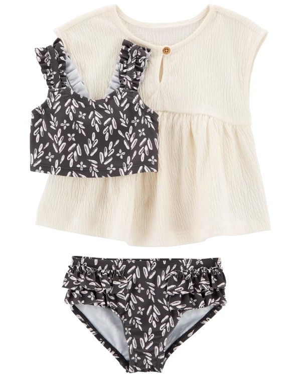 Baby 3-Piece Cover-Up & Swimsuit Set
