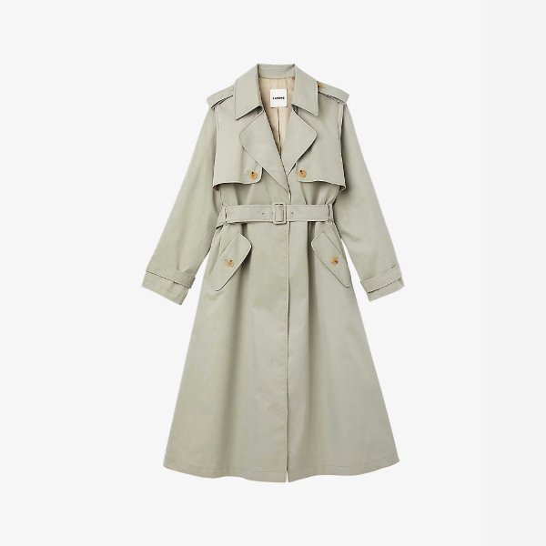Jacob pleated belted woven trench coat