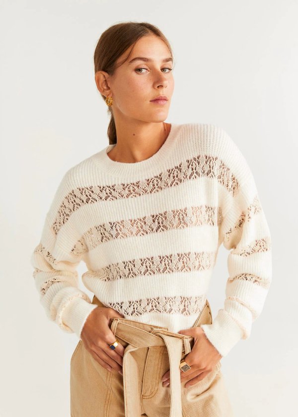Lace panels sweater - Women | OUTLET USA