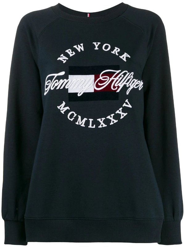 embroidered logo sweater
