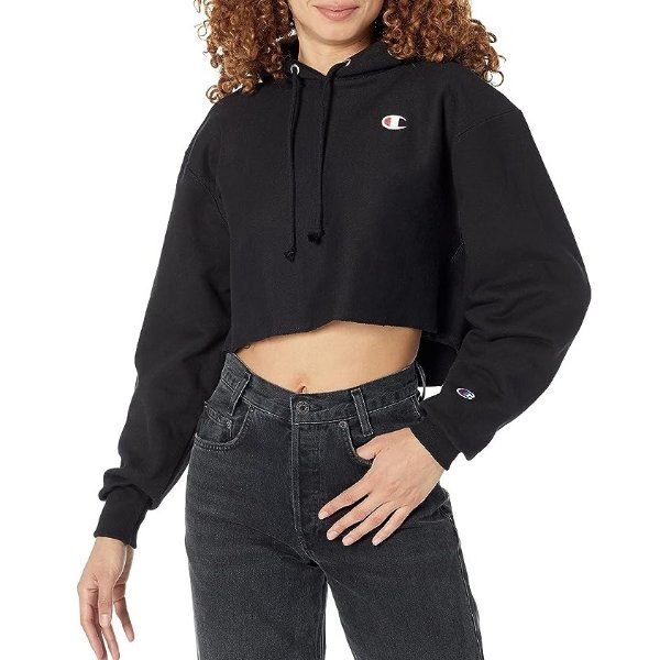 Women's Cropped Pullover Hoodie, Reverse Weave Cropped Hooded Sweatshirt, Our Best Cropped Hoodies for Women