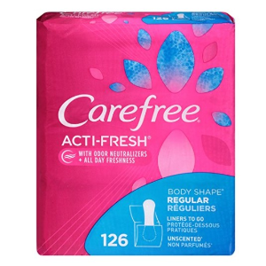 Carefree Acti-Fresh Body Shape Ultra-Thin Panty Liners, 126 Count