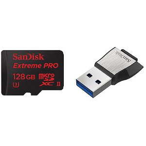 SanDisk 128GB Extreme PRO UHS-II microSDXC 存储卡 + 读卡器