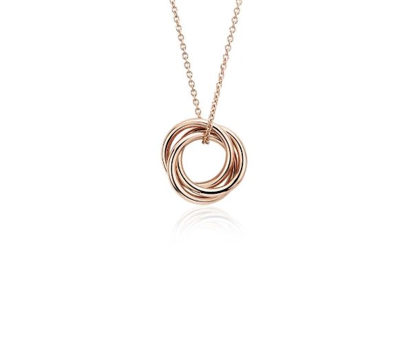 Petite Infinity Rings Pendant in 14k Rose Gold | Blue Nile