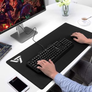 Amazon.com: VicTsing Extended Gaming Mouse Pad with Stitched Edges, Large Long XXL Mousepad (31.5x15.75In), Keyboard Pad Desk Pad Mat, Water-Resistant, Non-Slip Base, Ideal for Work & Gaming, Office & Home, Black: Office Products