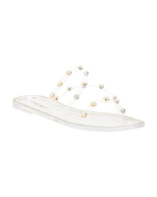 Studded Pearl Embellished Flat Sandals