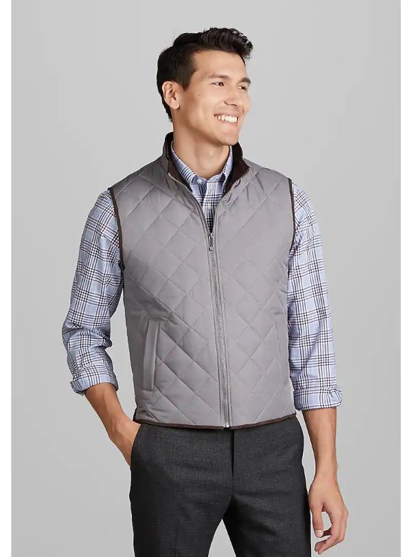 Traveler Collection Tailored Fit Quilted Vest CLEARANCE - All Clearance | Jos A Bank