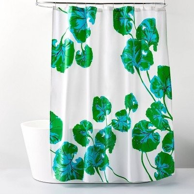 Geranium Leaf Green Shower Curtain Blue - DVF for Target