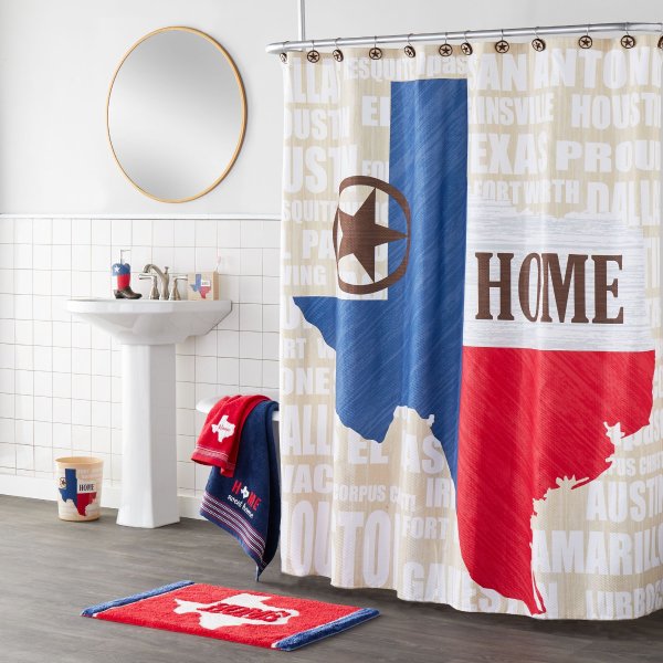 Texas Star Fabric Shower Curtain, Multicolor, 70" x 72"