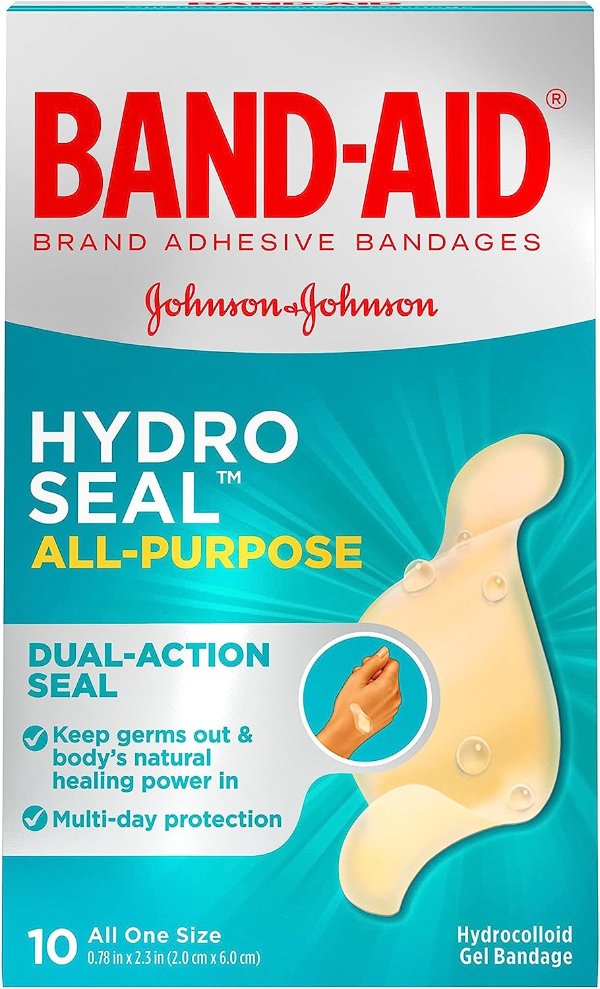 Brand Hydro Seal Waterproof All Purpose Adhesive Bandages for Wound Care or Blisters, 10 ct