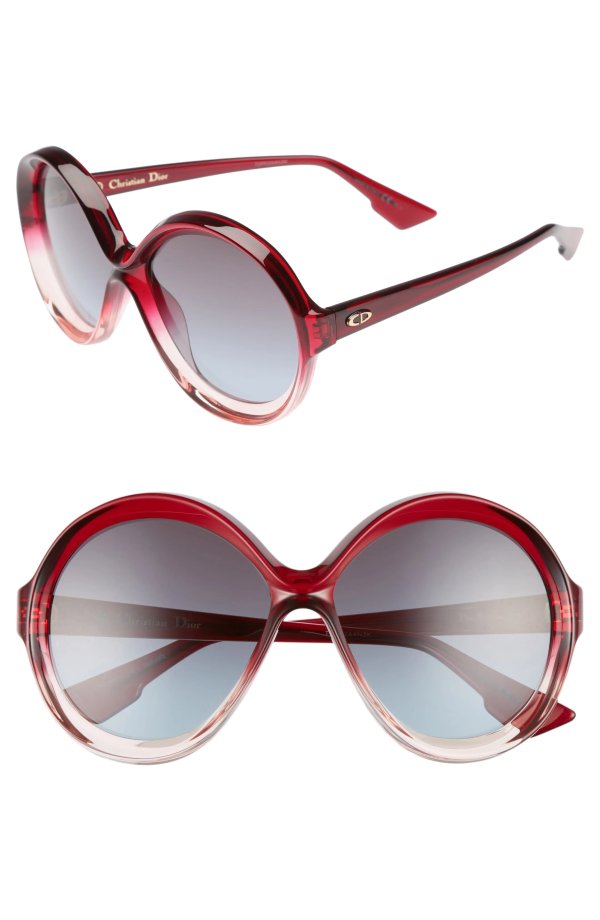 58mm Diorbianca Round Sunglasses Sunglasses