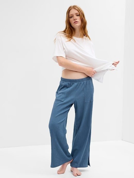 Relaxed Crinkle Cotton PJ Pants