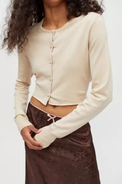 Recycled Raw Edge Cropped Sweater
