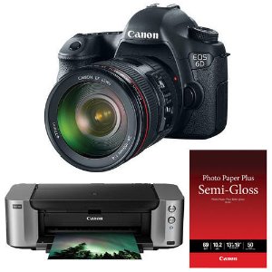 Canon EOS 6D DSLR Camera with 24-105mm f/4L Lens and PIXMA