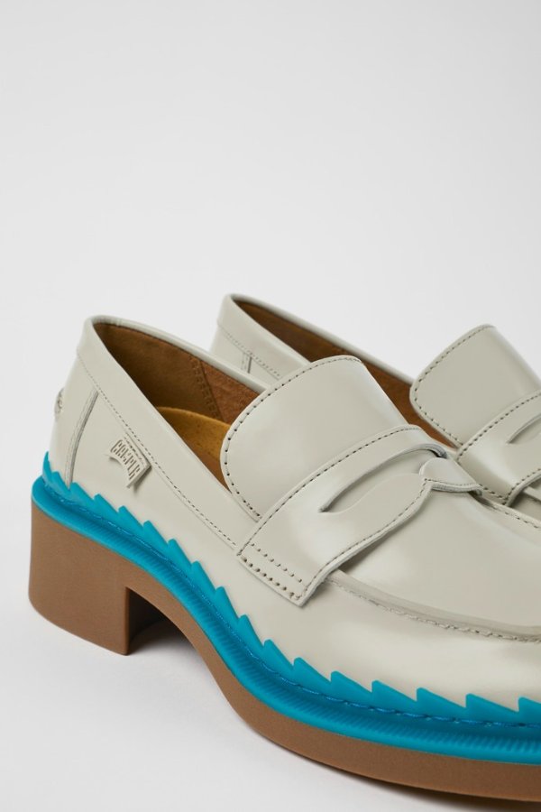 Taylor Gray and blue leather loafers for women