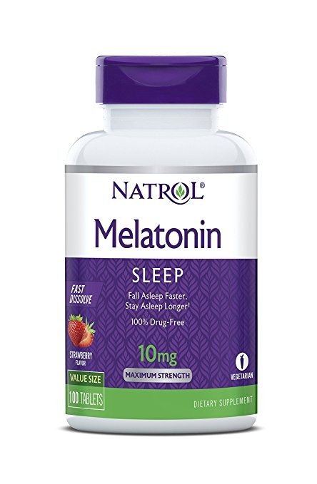 Melatonin Fast Dissolve Tablets, Strawberry flavor, 10mg, 100 Count