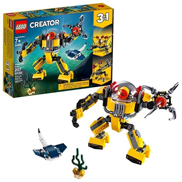 Creator 3in1 Underwater Robot 31090 Building Kit (207 Piece)