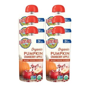Earth's Best Organic Stage 3, Pumpkin, Cranberry & Apple, 4.2 Ounce Pouch (Pack of 6)