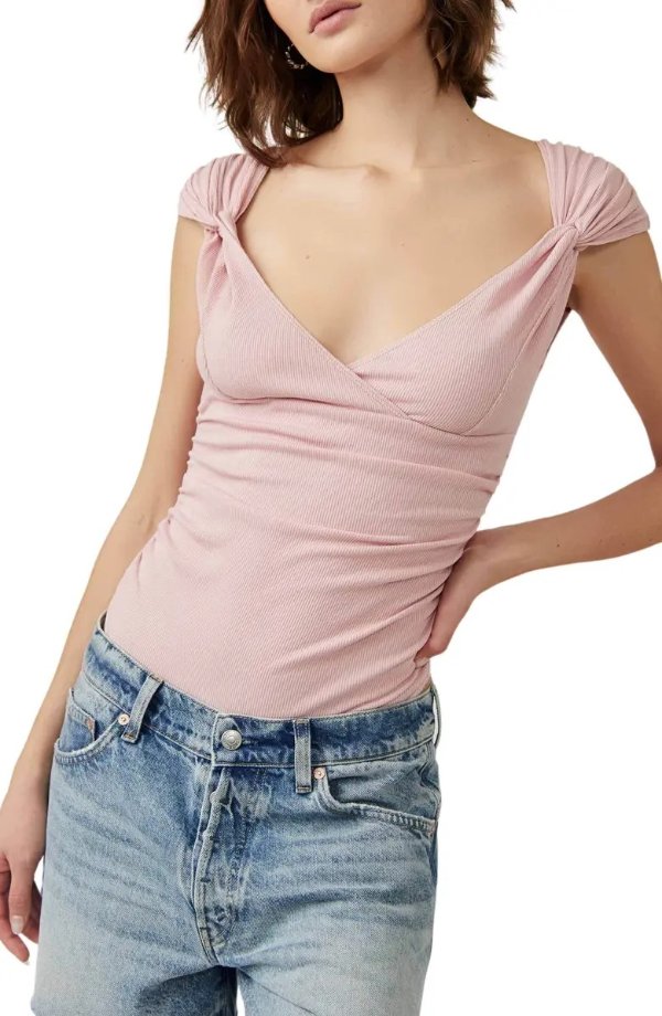 Another Love Cap Sleeve Stretch Cotton Bodysuit
