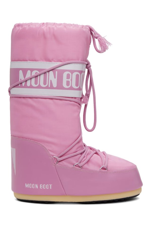 粉色 Icon 高筒靴