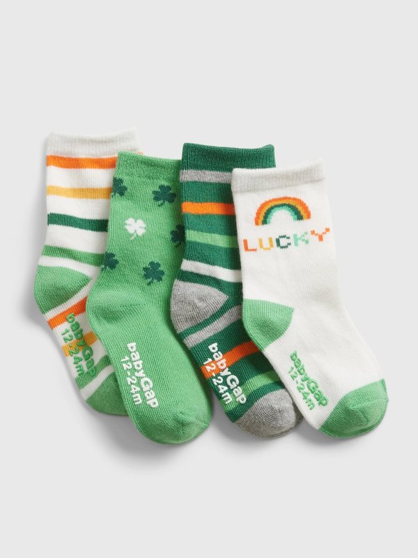 Toddler St. Patrick's Day Crew Socks (4-Pack)