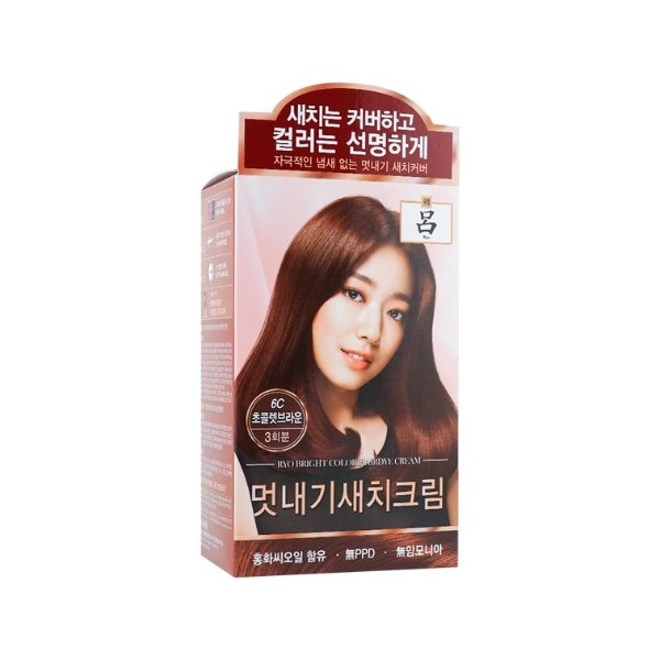 韩国RYO吕 染白发染发剂 巧克力棕色 色号6C 120g | 亚米