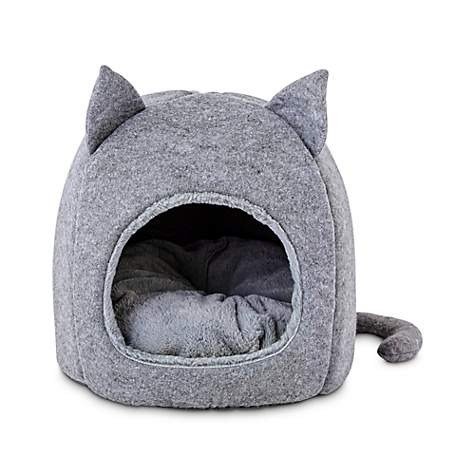 Fellow Feline Hooded Igloo Cat Bed, 15.5" L x 15.5" H | Petco