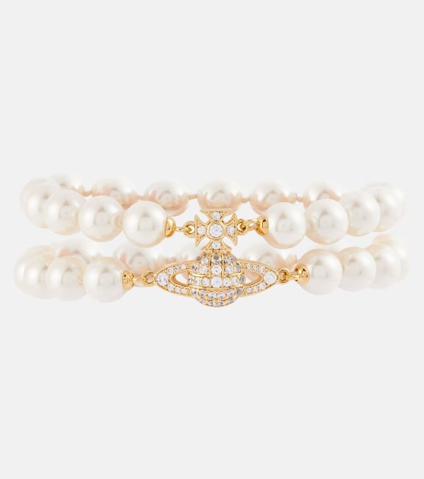 Graziella Embellished Faux Pearl Bracelet in White - Vivienne Westwood | Mytheresa