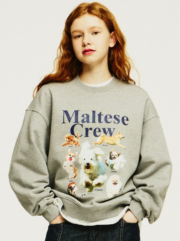 Maltese Crew Sweatshirt / Grey