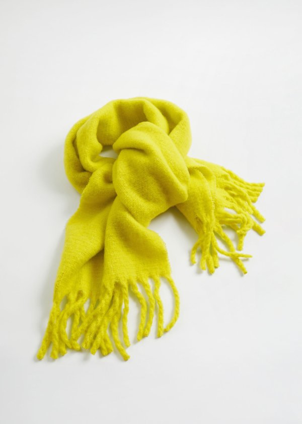 羊毛混织围巾 柠檬黄