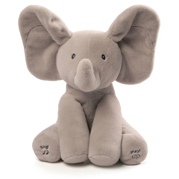 Flappy the Elephant Animated Plush, Gray