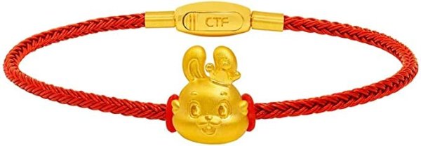 Chow Tai Fook 999 Pure 24K Gold Year of Rabbit Royal Bunny Beads Charm - Small