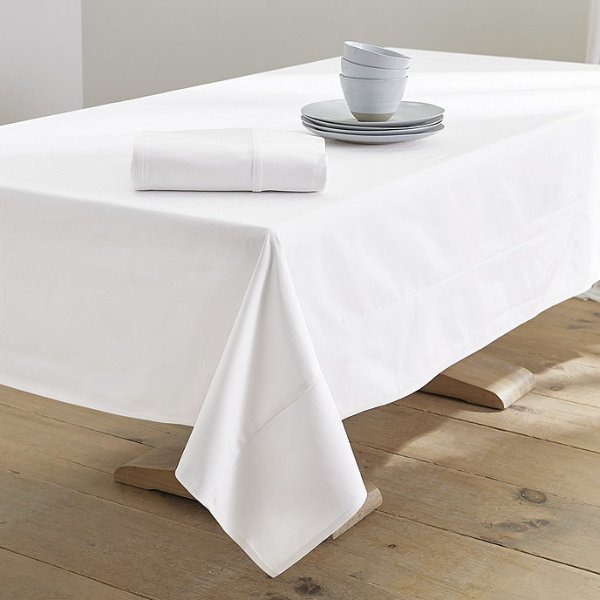 Essential Rectangle Tablecloth White Twill
